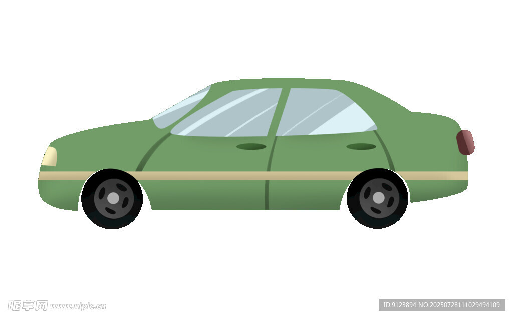 綠色轎車