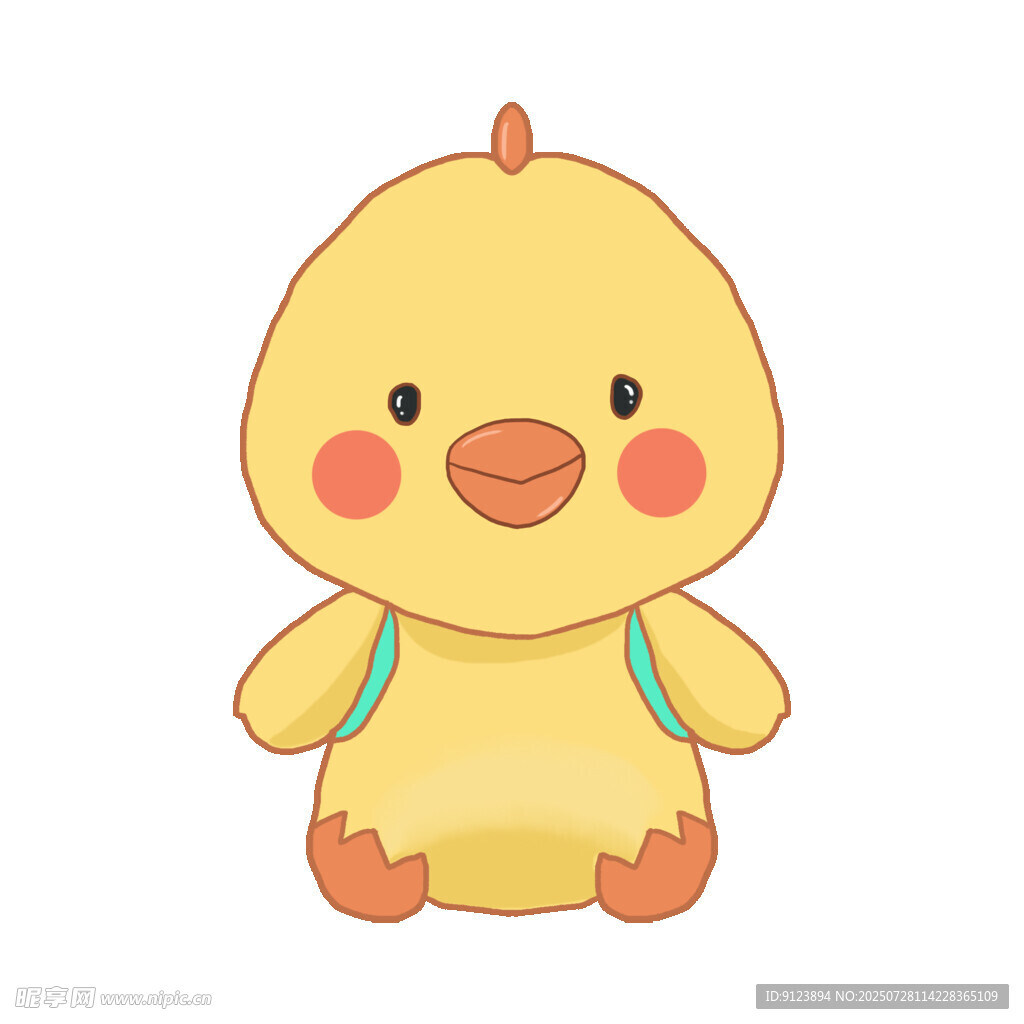 可愛小黃雞背著小背包