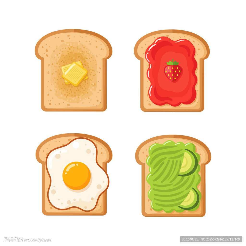 美味吐司插圖