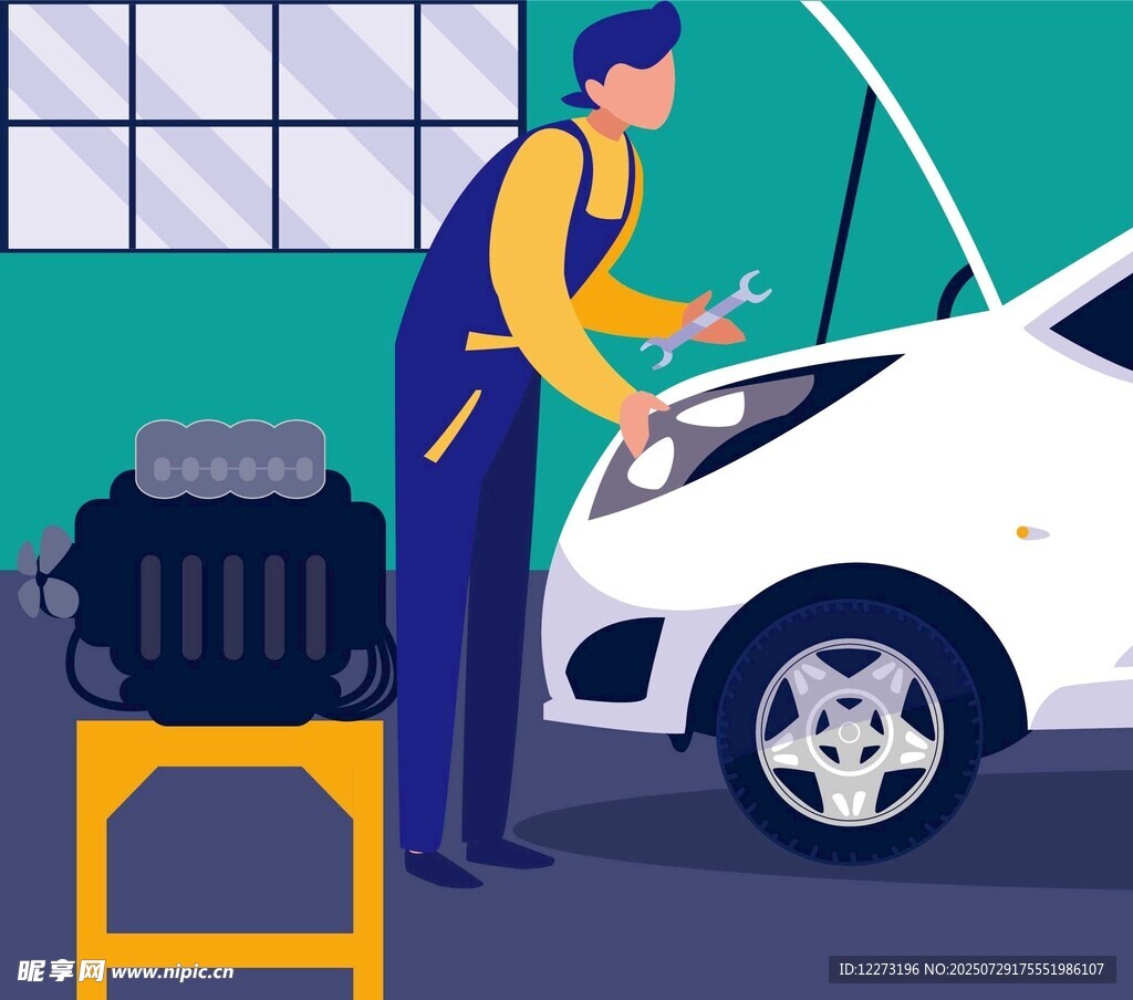 汽車維修工人檢修車輛