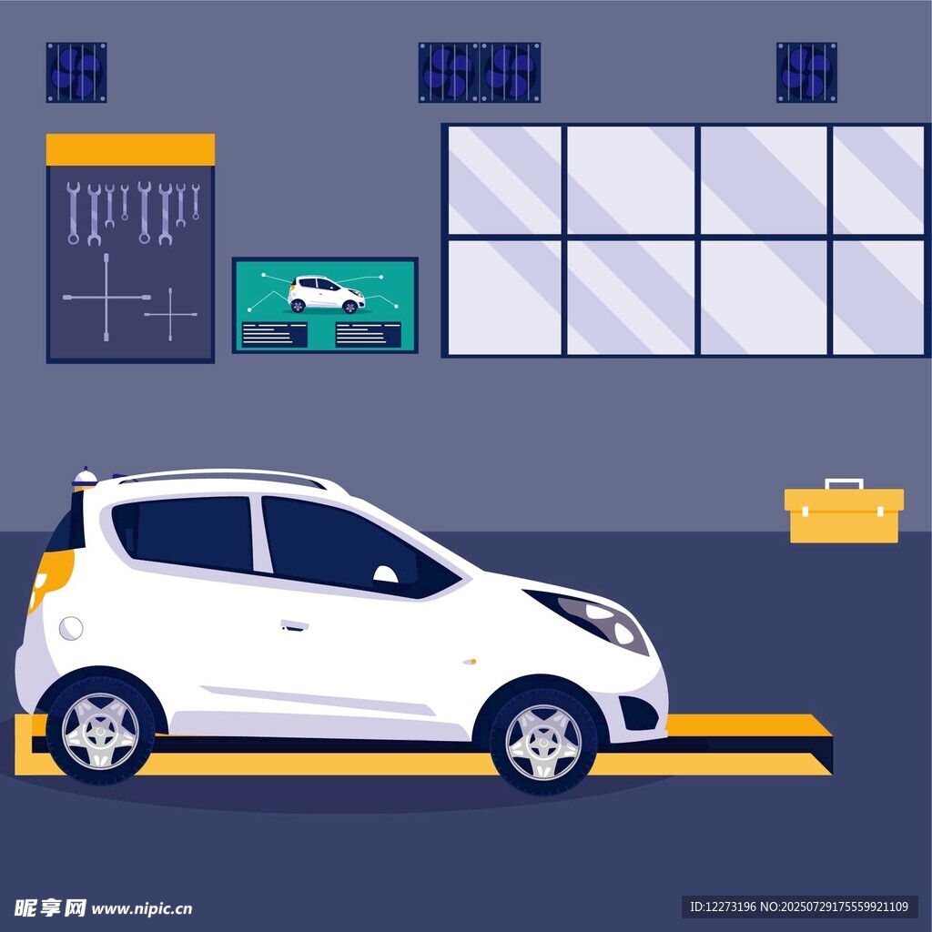 室內(nèi)展示的白色小型汽車(chē)