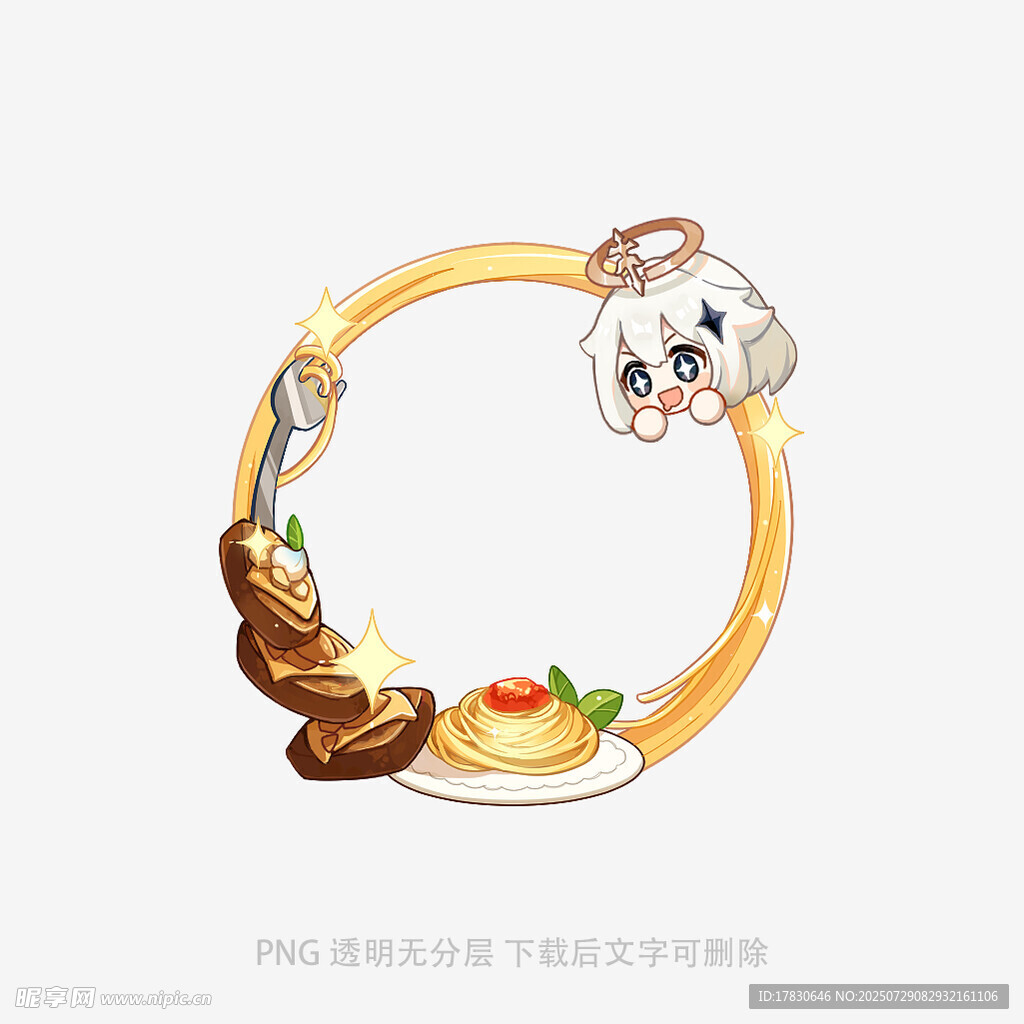 卡通美食與萌寵環(huán)繞畫(huà)面