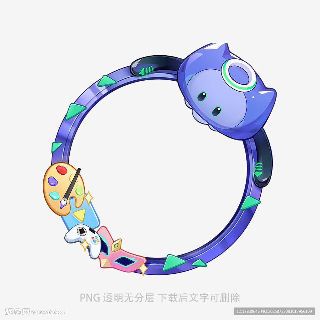 卡通貓咪環(huán)形裝飾圖案