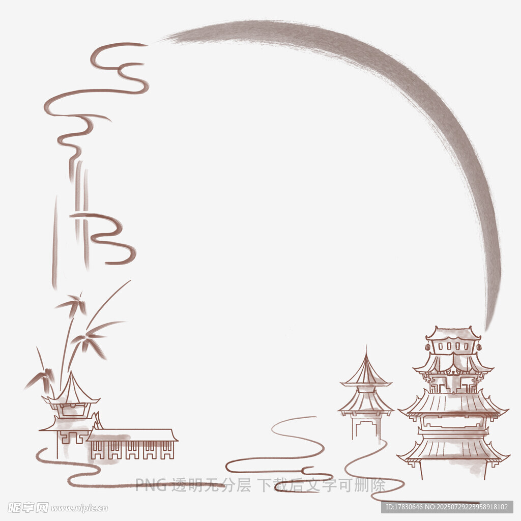 中式古韻風(fēng)景插畫