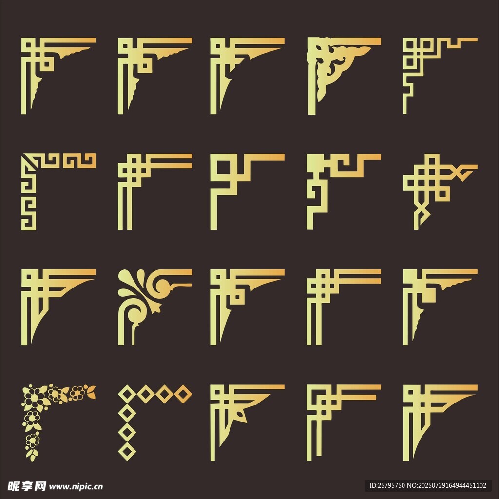 矢量邊款角
