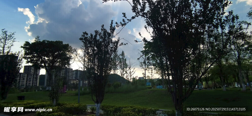 黃昏下的郊外自然風(fēng)光景色