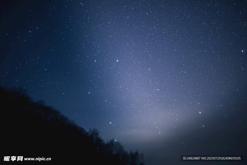 夜空下的山巒與閃爍繁星