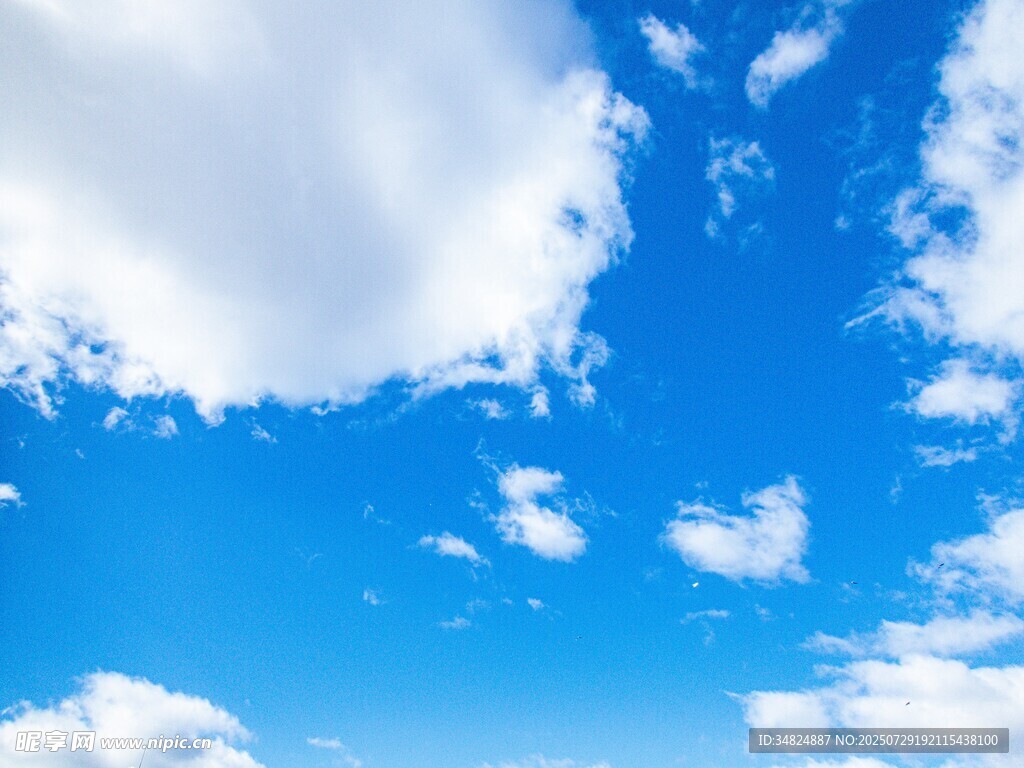 晴朗藍天飄著朵朵白云