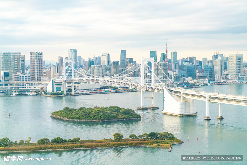 東京城市景觀與跨海大橋