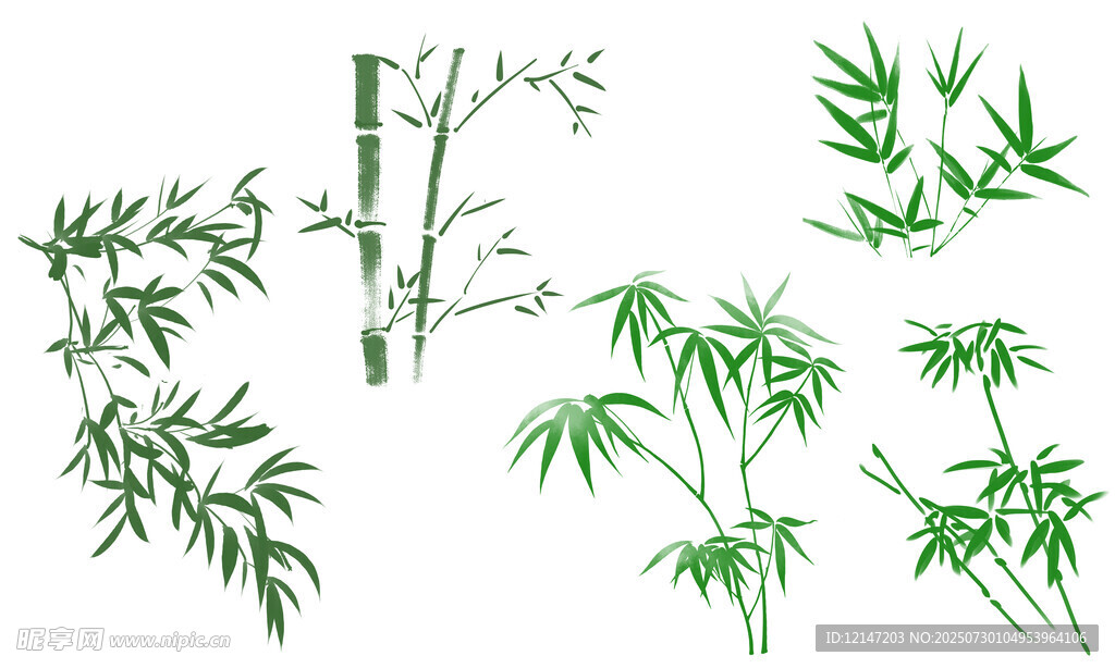 清新水墨風(fēng)竹子素材圖