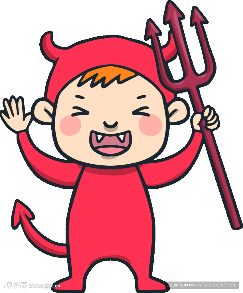 可愛小惡魔手持三叉戟