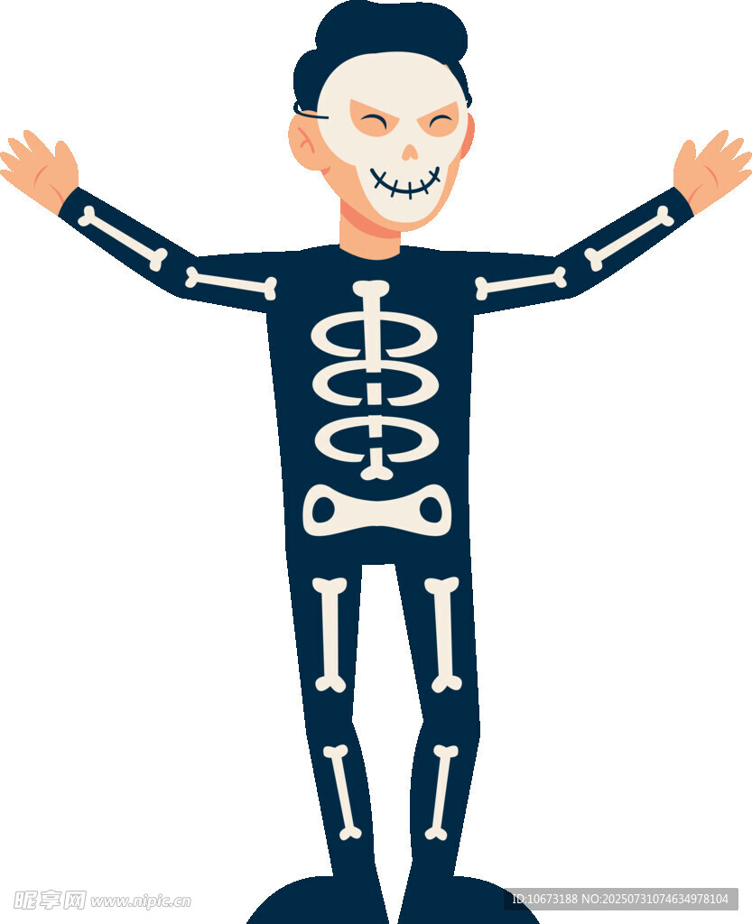 卡通風(fēng)格骷髏裝扮人物