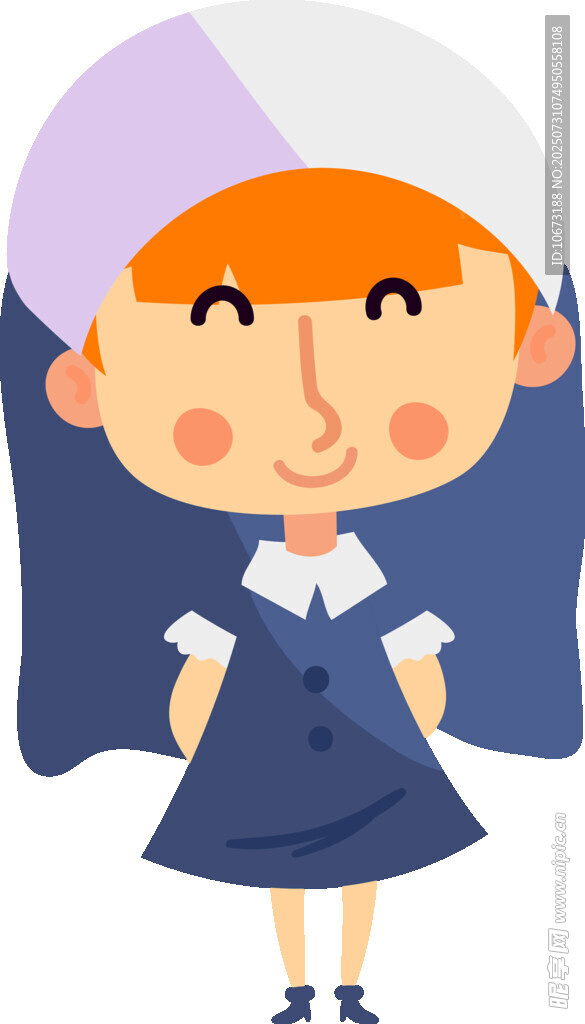 穿校服的可愛(ài)卡通小女孩