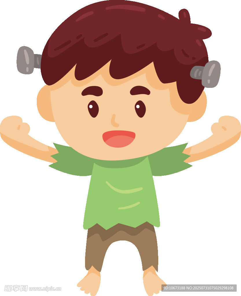 憤怒男孩頭發(fā)豎起顯激動(dòng)