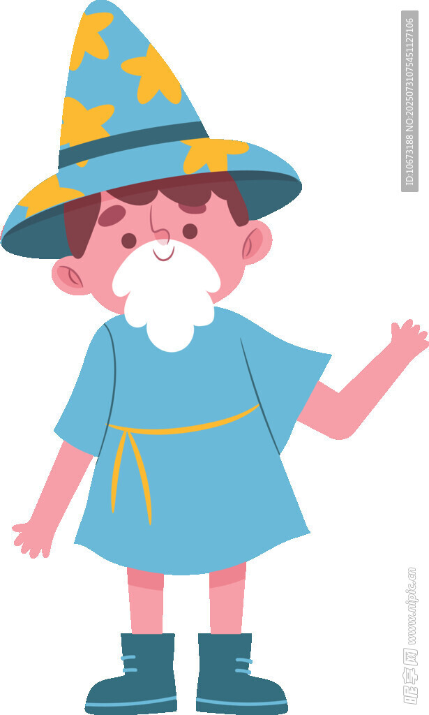 可愛小巫師形象插畫
