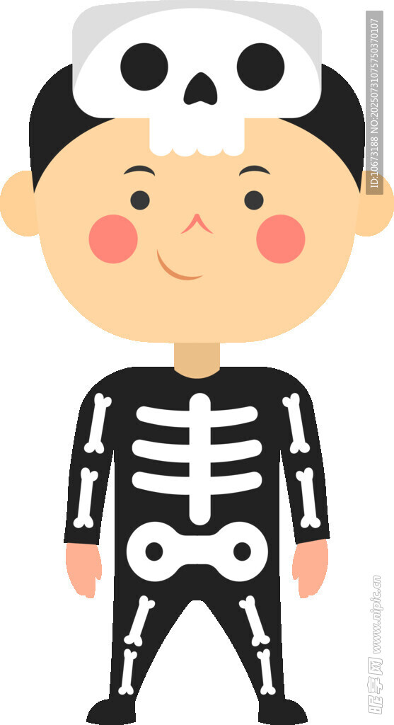 穿骷髏服裝的可愛小男孩