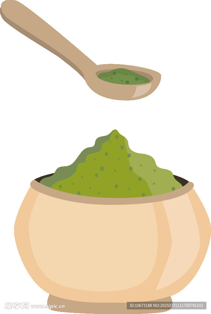 木碗盛抹茶粉