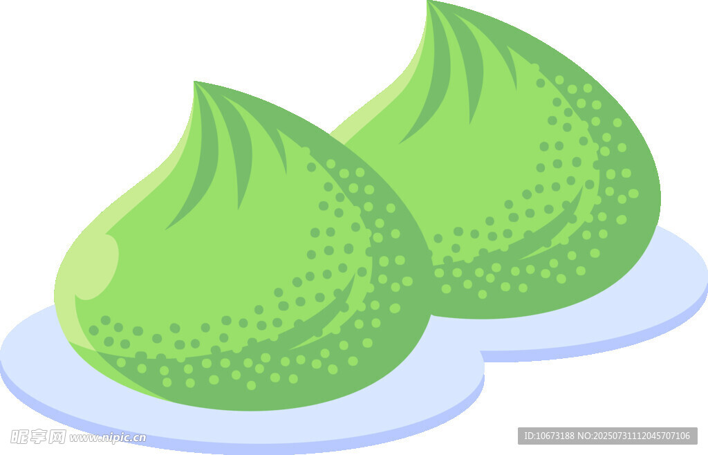 兩個青團插畫