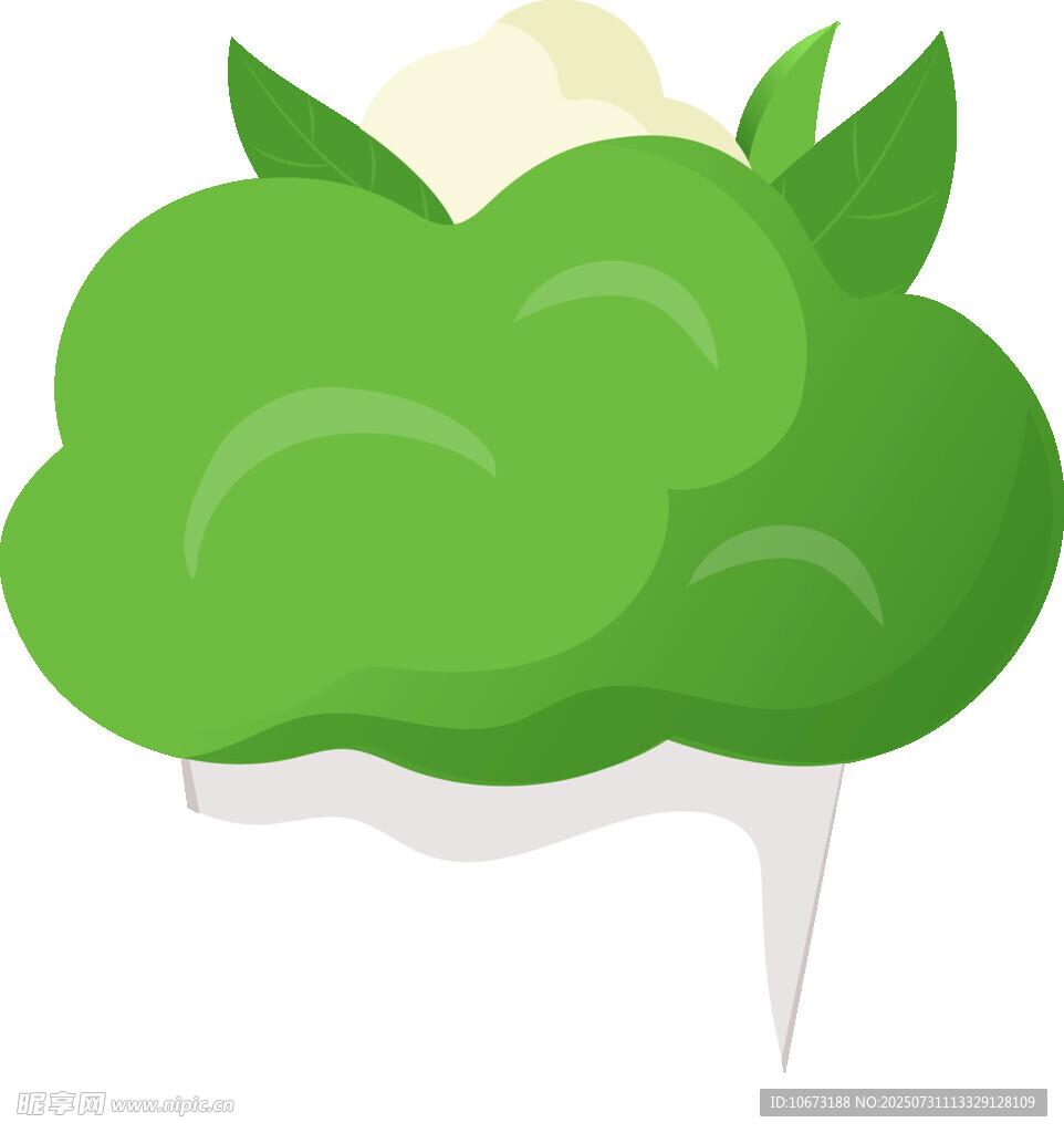 卡通綠色云朵狀蔬菜圖標(biāo)