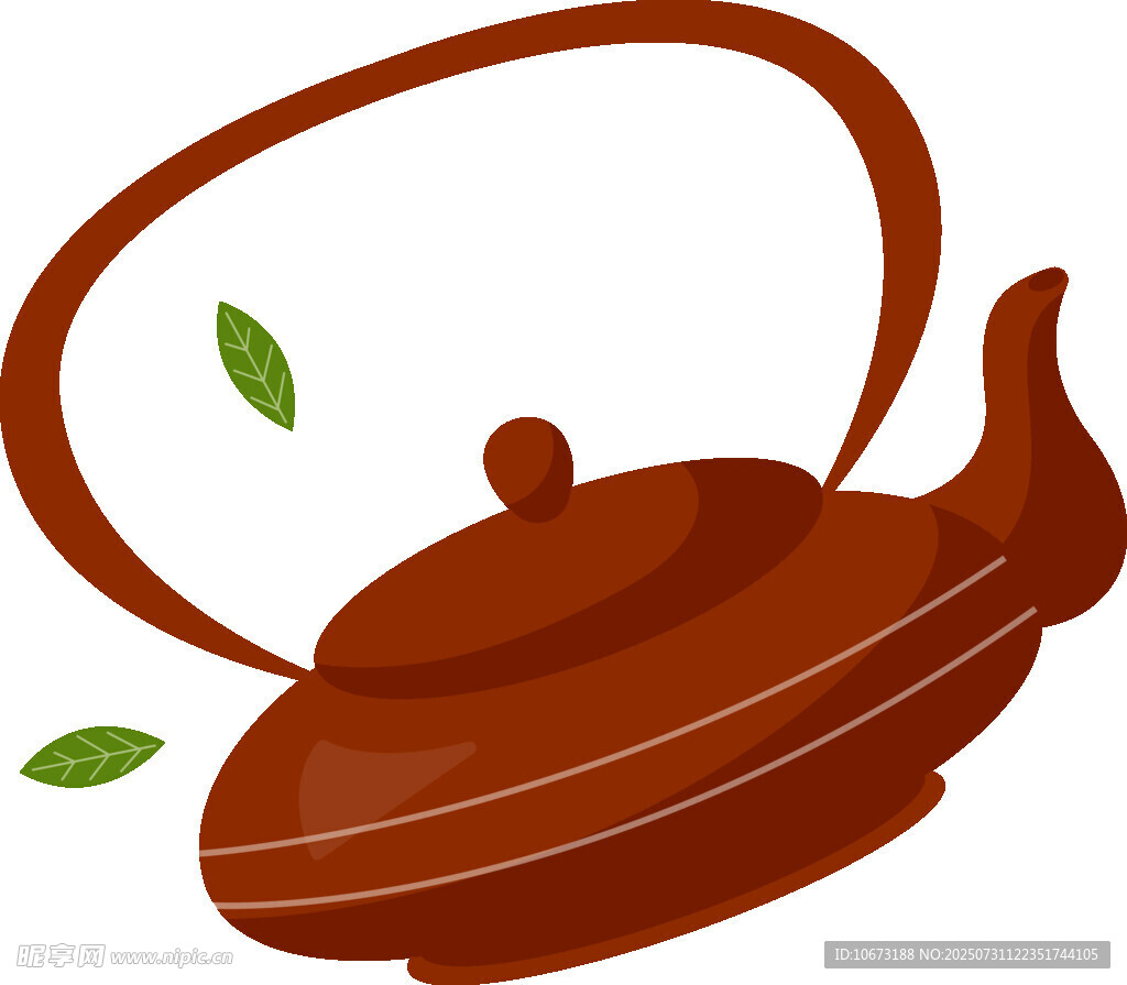 卡通風(fēng)格棕色茶壺插畫