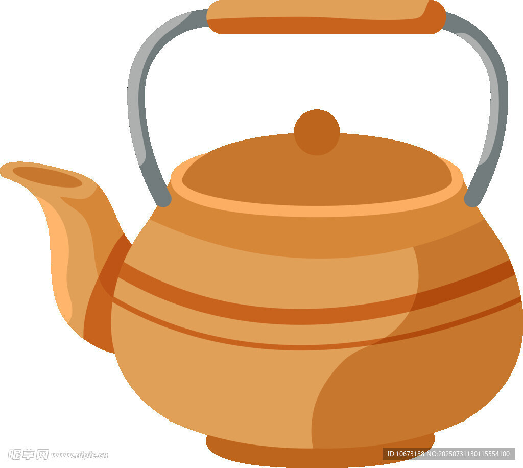 橙色茶壺插畫