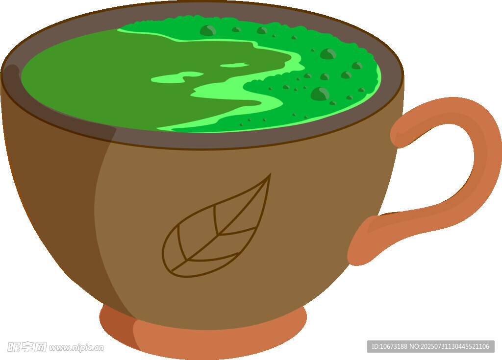 卡通風(fēng)格的抹茶飲品杯