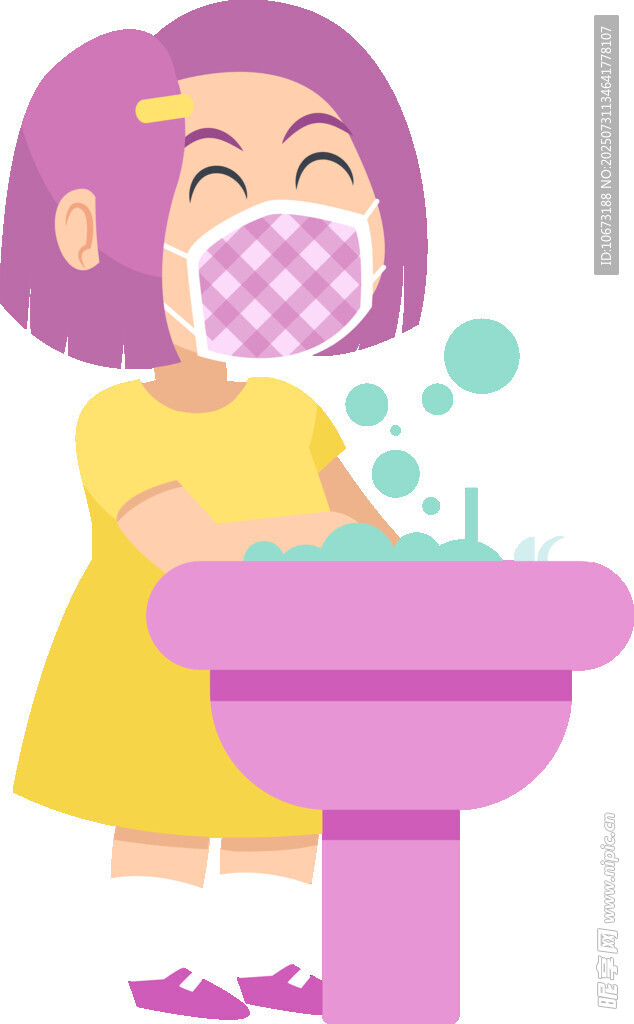 女孩開心洗手
