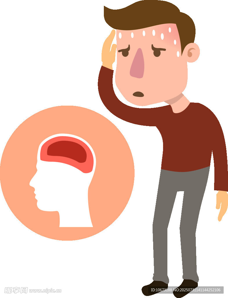 男人苦惱大腦問題困擾