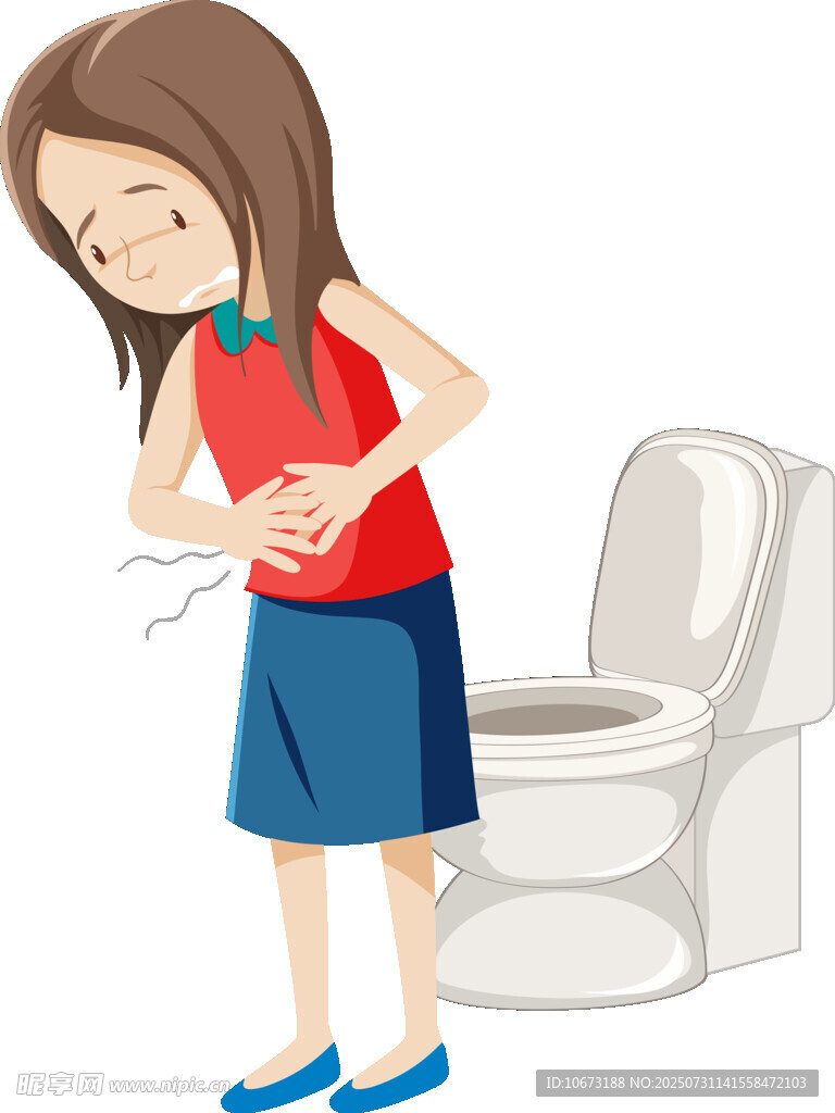 女孩廁所內(nèi)捂著肚子不適