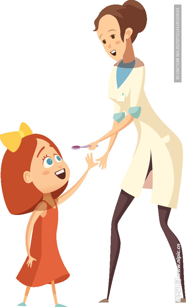 醫(yī)生給小女孩檢查牙齒