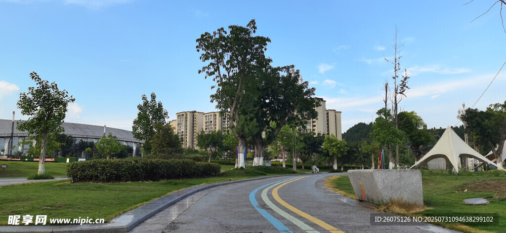 公園里寧?kù)o公路風(fēng)景