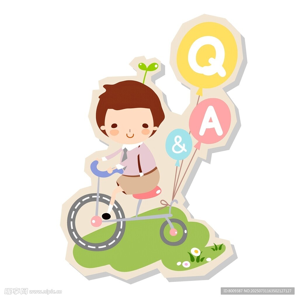 兒童問答場景插畫