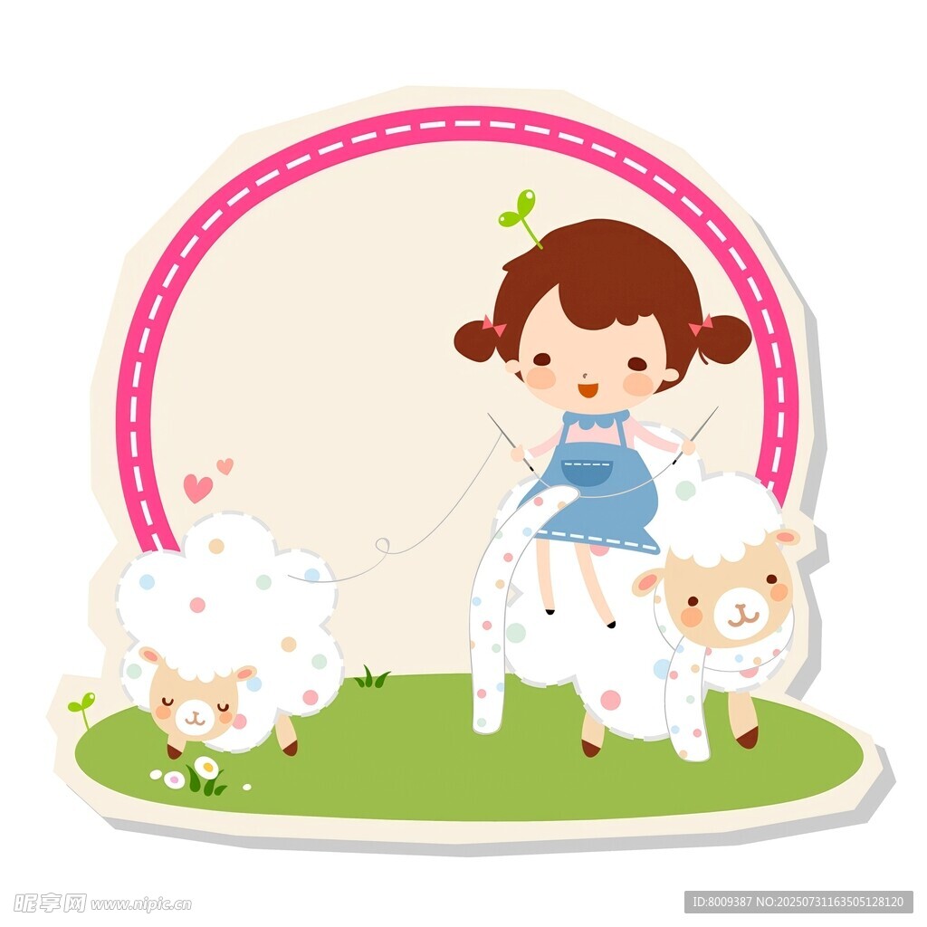 小女孩騎羊玩?？蓯蹐?chǎng)景