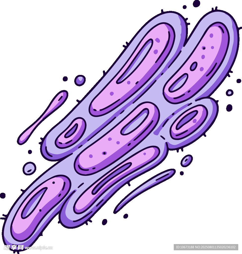 紫色卡通風(fēng)格微生物圖案