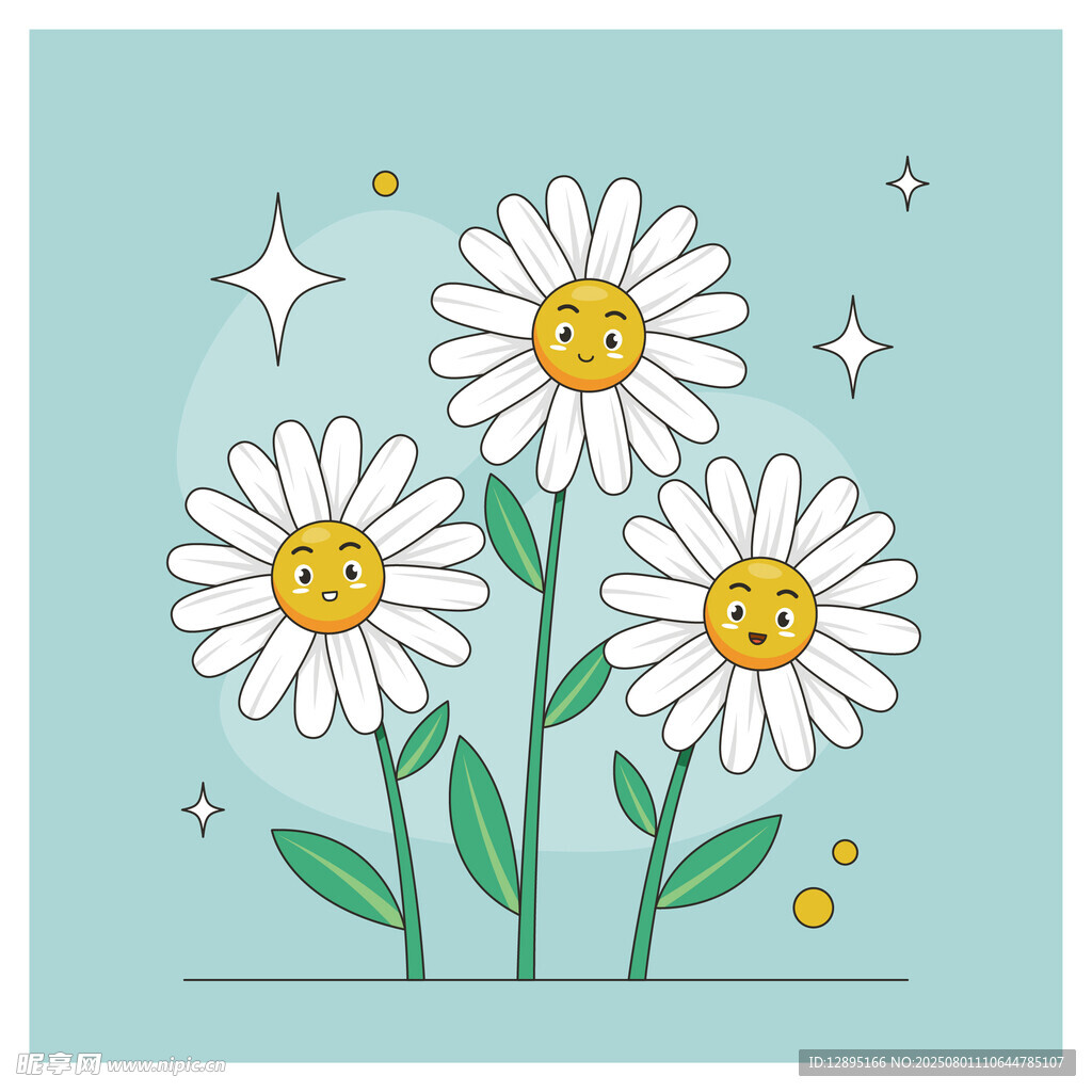 可愛雛菊插畫