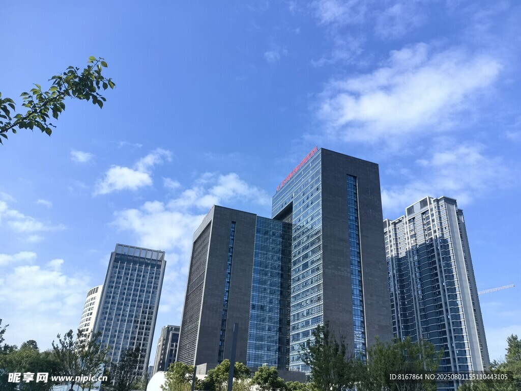 都市高樓林立的晴朗景象