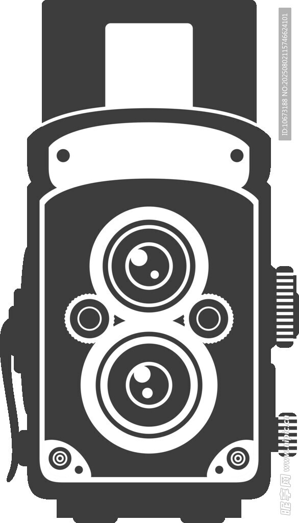 復(fù)古雙鏡頭相機圖案