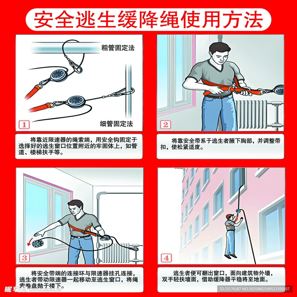 應(yīng)急逃生繩使用方法