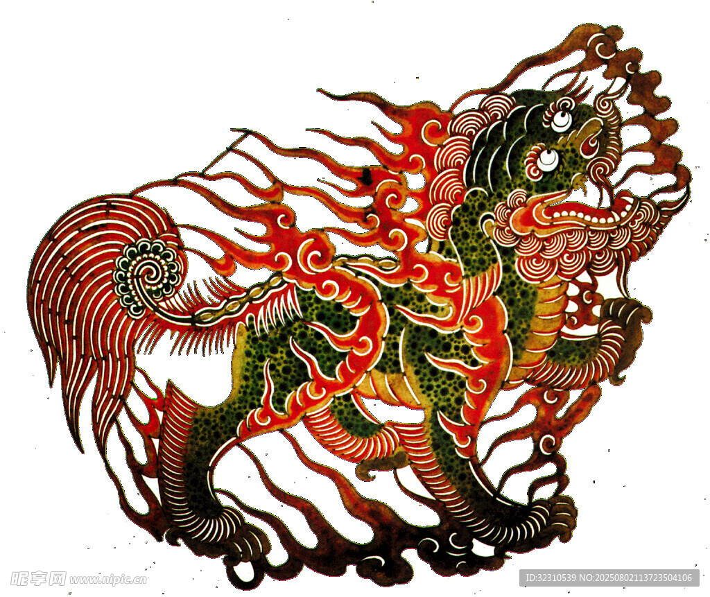 傳統(tǒng)麒麟剪紙藝術圖案