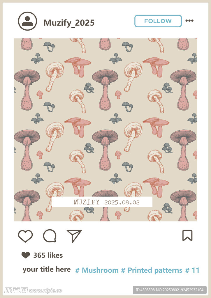蘑菇印花圖案