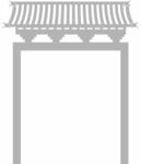 中式古典門樓輪廓圖