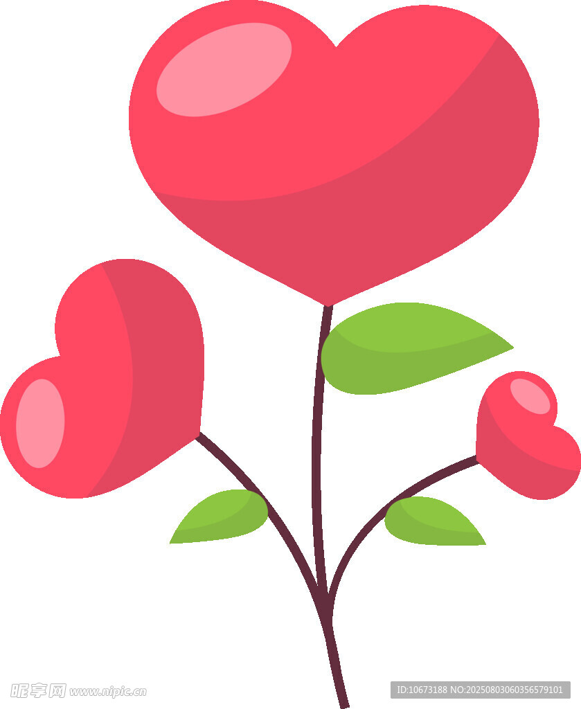 愛心花朵插畫