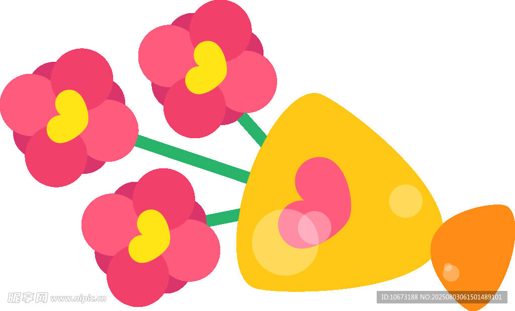 卡通花束插畫