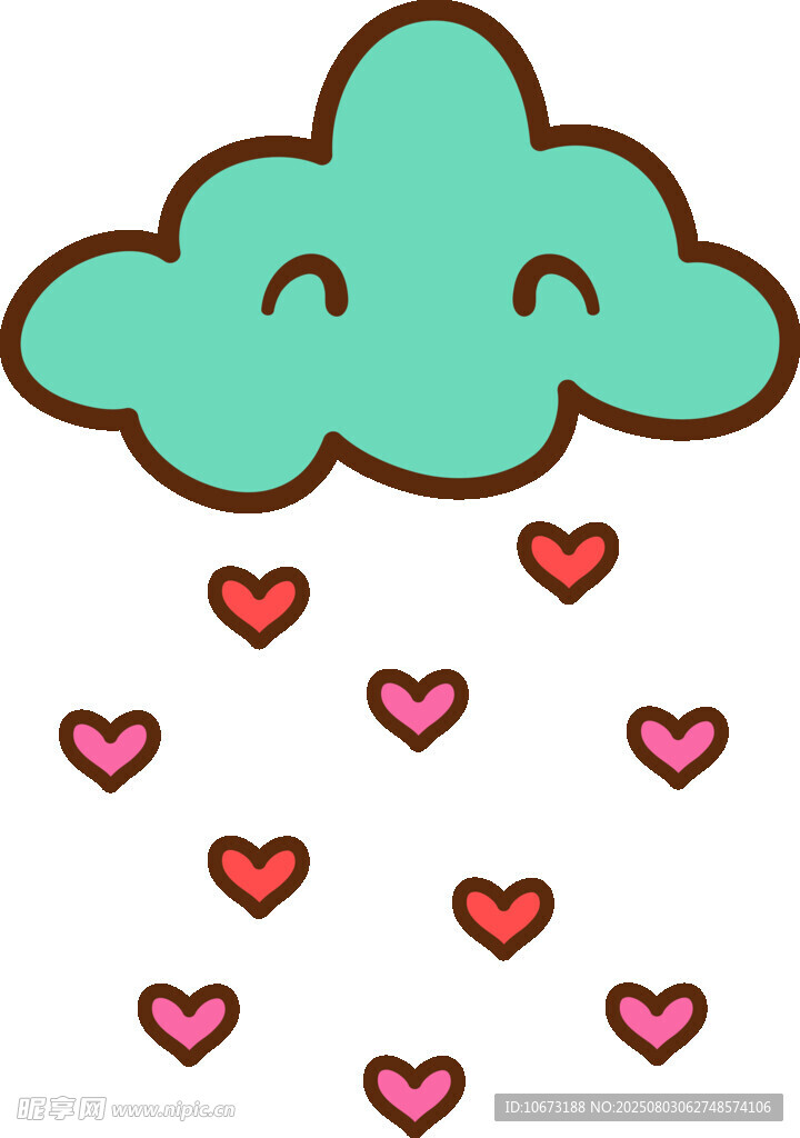 愛心云朵雨