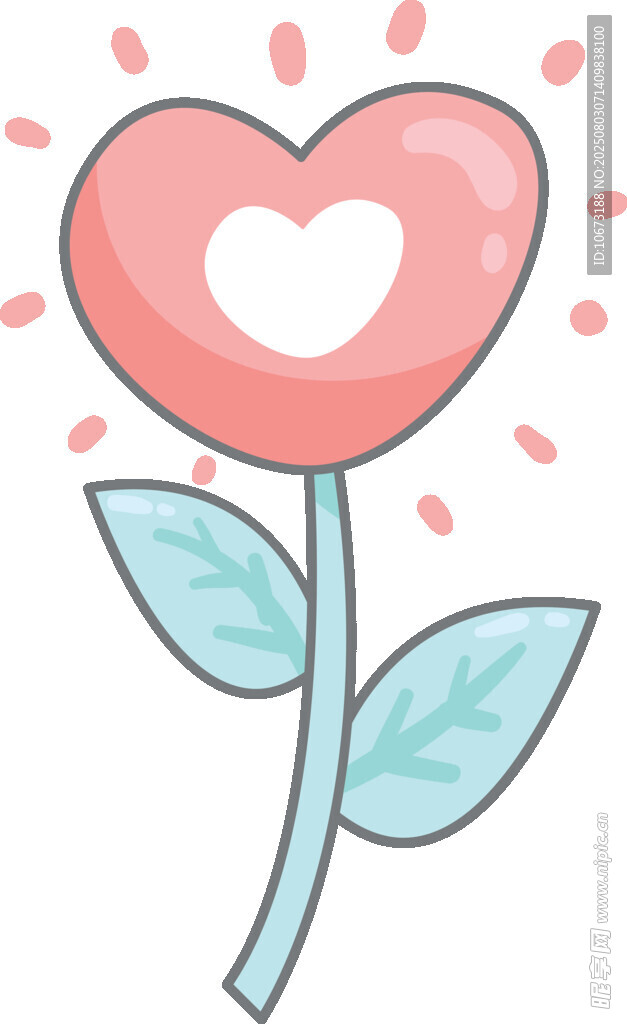 愛心花朵插畫