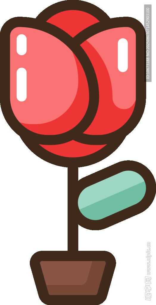 盆栽紅玫瑰