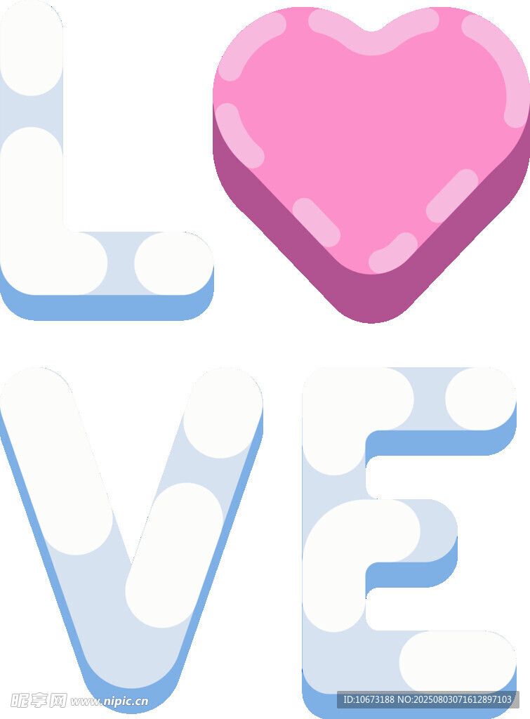 愛心與字母組成的LOVE