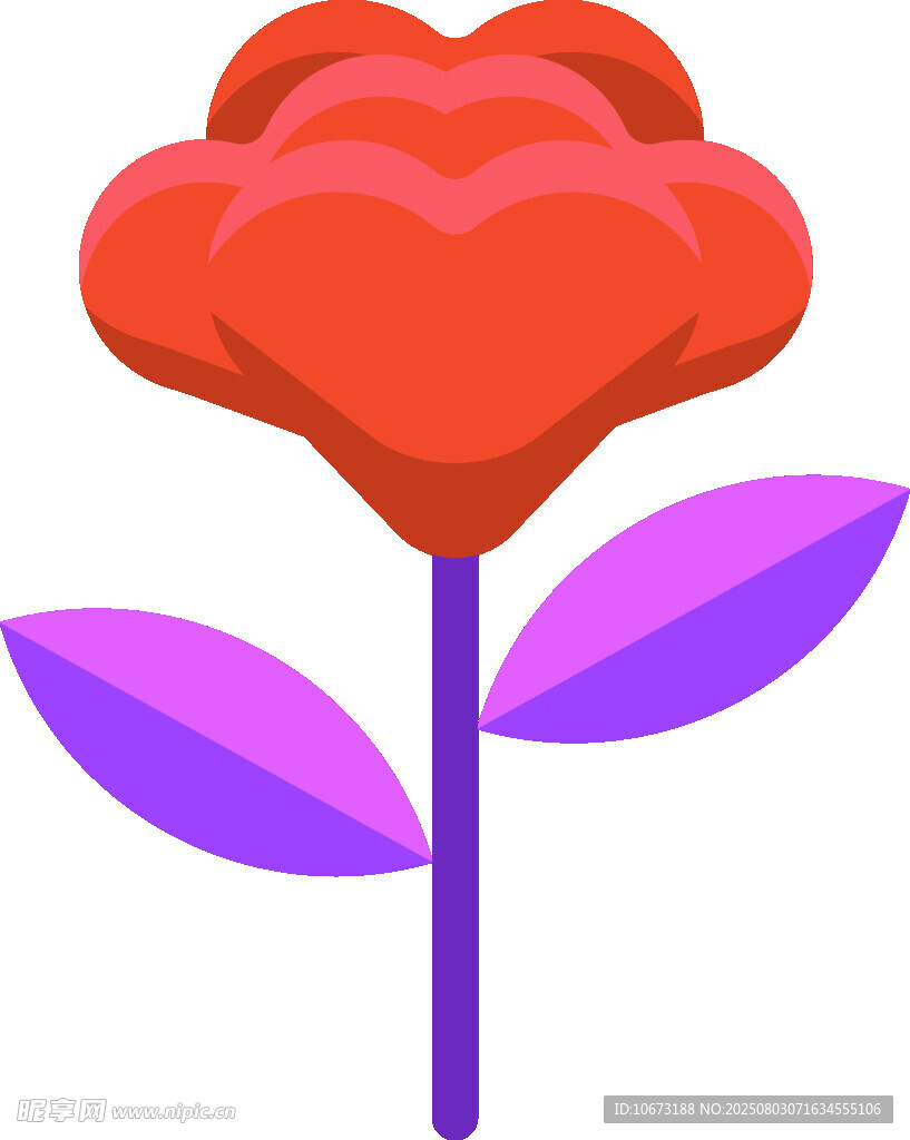 愛心花朵插畫