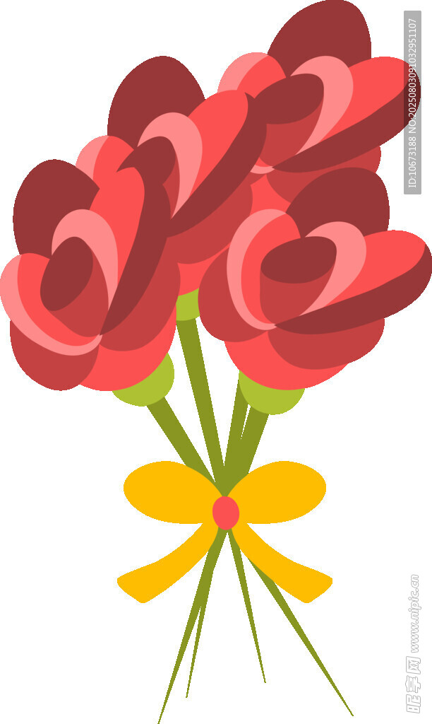 紅色花束裝飾插畫