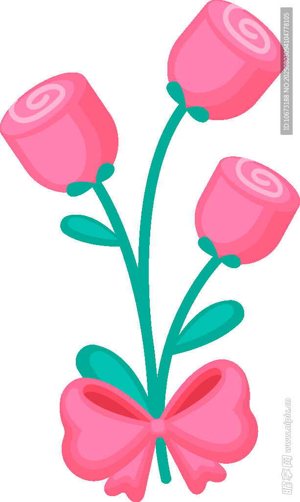 粉色玫瑰蝴蝶結(jié)裝飾花束